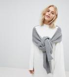 Willow And Paige Oversized Ribbed Cuffed Sweater Scarf - Gray