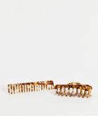 Asos Design Pack Of 2 Hair Claw And Comb In Tort Resin-brown