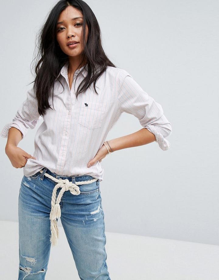 Abercrombie & Fitch Fitted Oxford Shirt - Pink