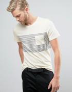 Selected Homme T-shirt With Stripe - Cream