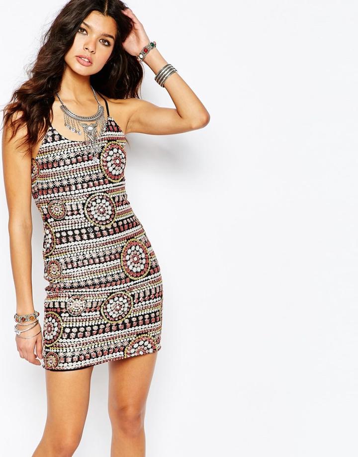 Wyldr Multicolour Pattern Sequin Mini Dress - Multi