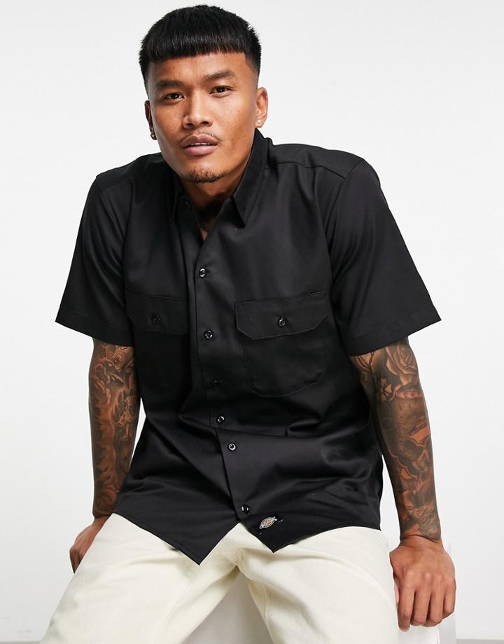 Dickies Work Short Sleeve Shirt In Black