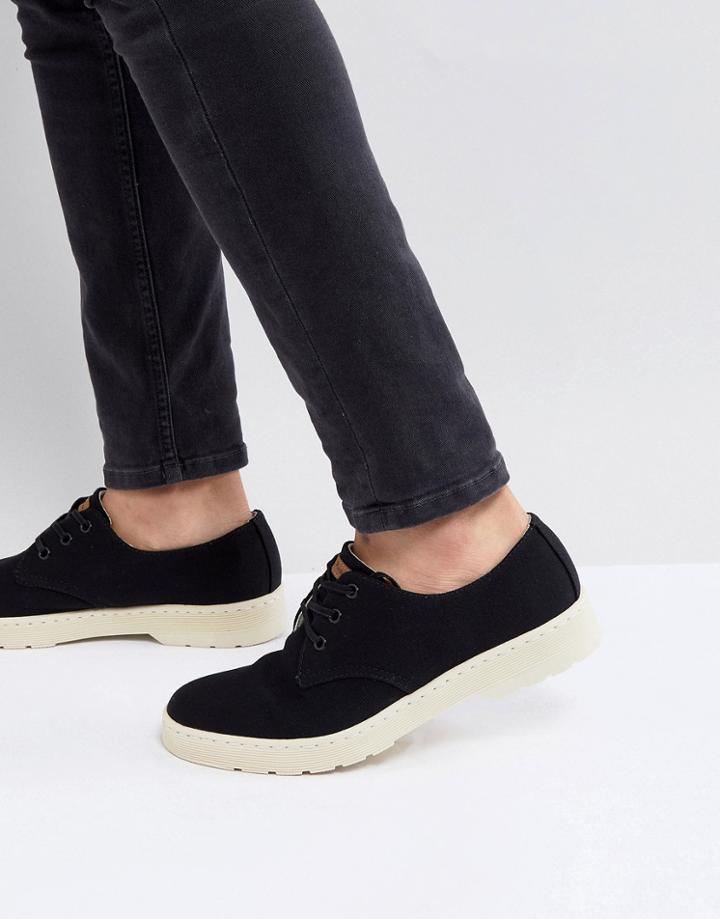 Dr Martens Delray Overdyed 3 Eye Shoes In Black - Black