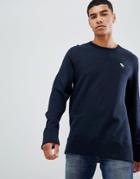 Abercrombie & Fitch Icon Logo Print Crew Neck Sweatshirt In Navy - Navy