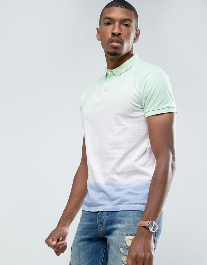 Soul Star Dip Dye Polo - Green