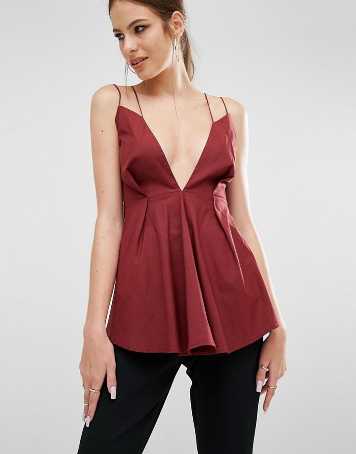 Kendall + Kylie Peplum Cami - Red