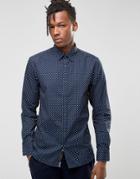 Produkt Slim Fit Shirt With Button Down Collar In Ditsy Print - Black