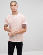 Brave Soul All Over Tropical Print T-shirt - Pink