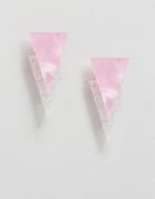 Suzywan Pearled Pink & Holographic White Earrings - Pink