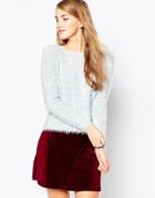 Sugarhill Boutique Fluffy Sweater - Lilac Gray
