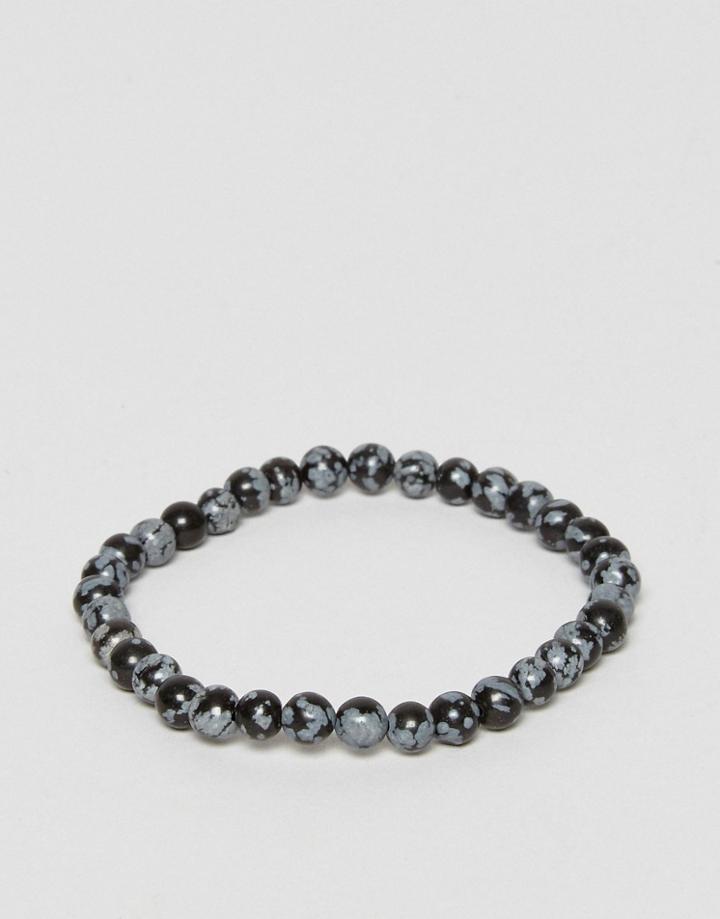 Jack & Jones Wood Beaded Bracelet In Gray - Gray