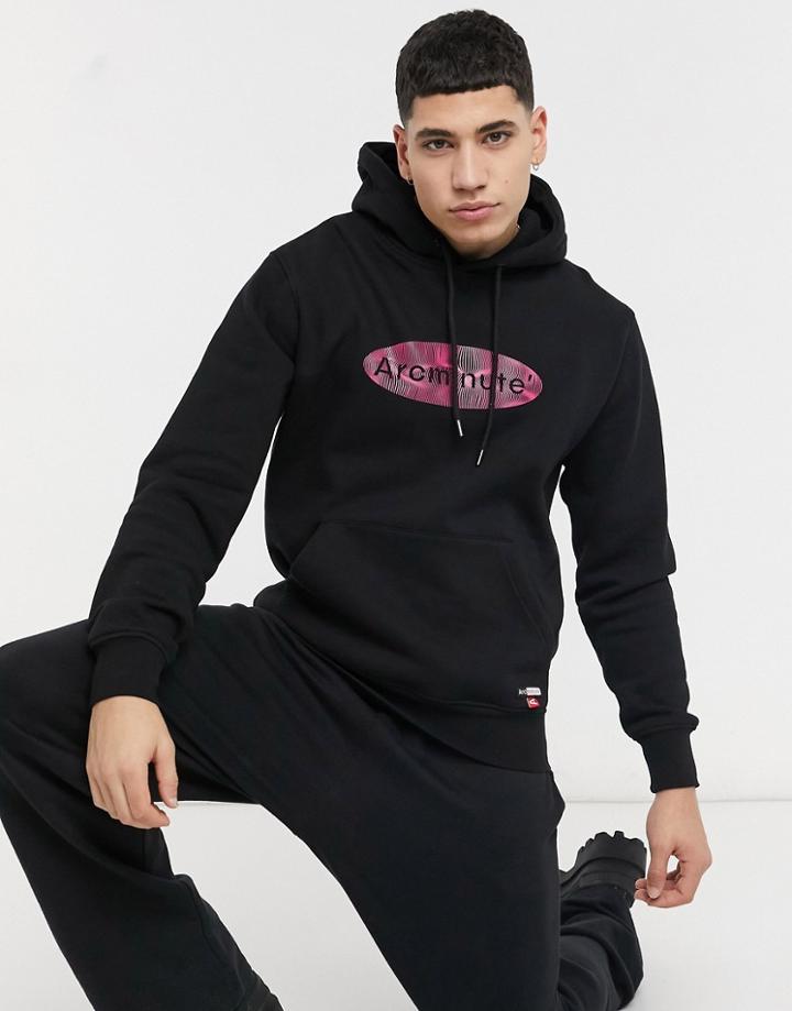 Arcminute Hoodie With Back Print In Black