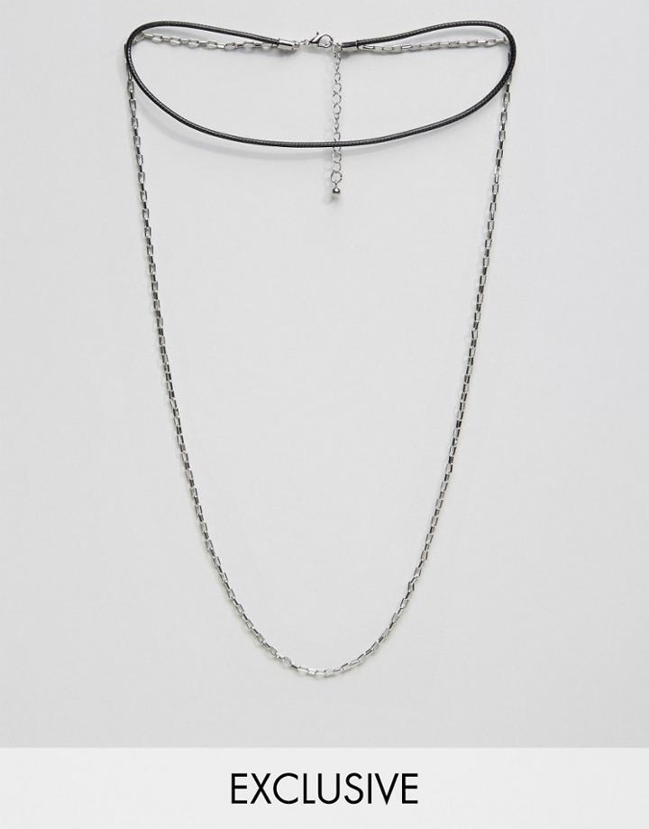 Designb London Choker & Chain Necklaces In Silver - Silver