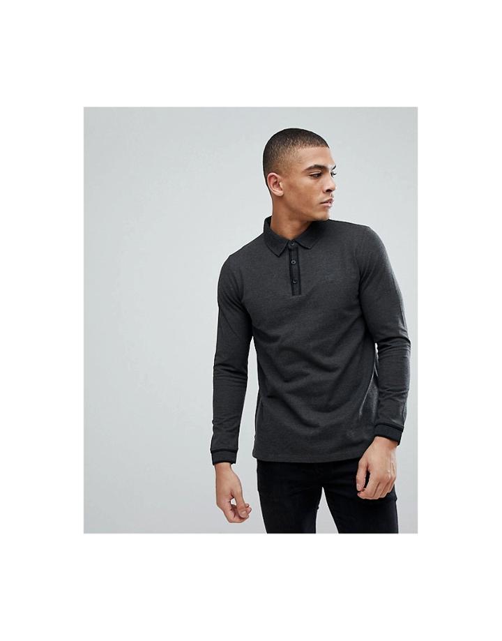 Esprit Long Sleeve Polo Shirt - Gray