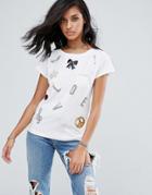 Love Moschino Random Print T-shirt - White