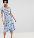 Vero Moda Tall Soft Floral Wrap Dress - Multi