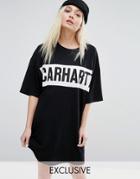 Carhartt Wip Oversized T-shirt Dress With Bold Text Logo - Black