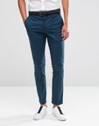 Selected Homme Suit Pants In Skinny Fit With Stretch - Blue Teal