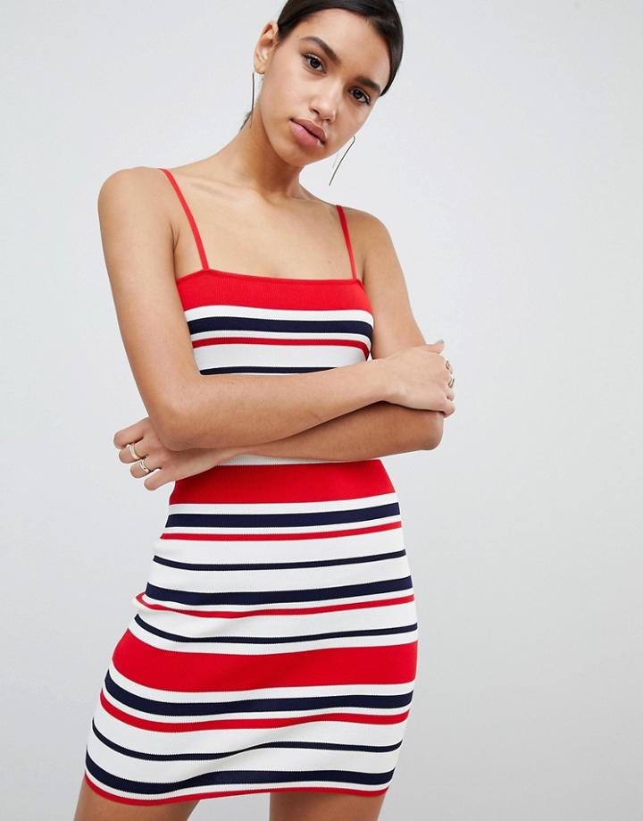 Parallel Lines 90's Stripe Bandage Rib Dress-multi