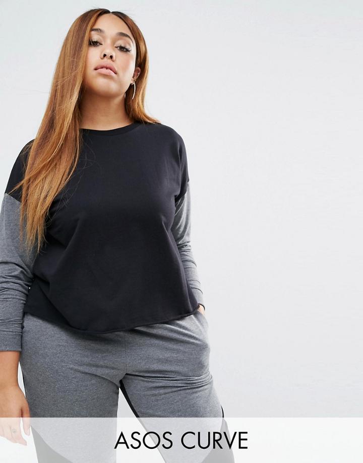 Asos Curve Contrast Sweatshirt Co-ord - Multi