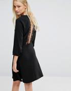 Newlily Dress With Lace Back - Black