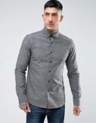 Farah Steen Slim Fit Weft Shirt In Gray - Gray