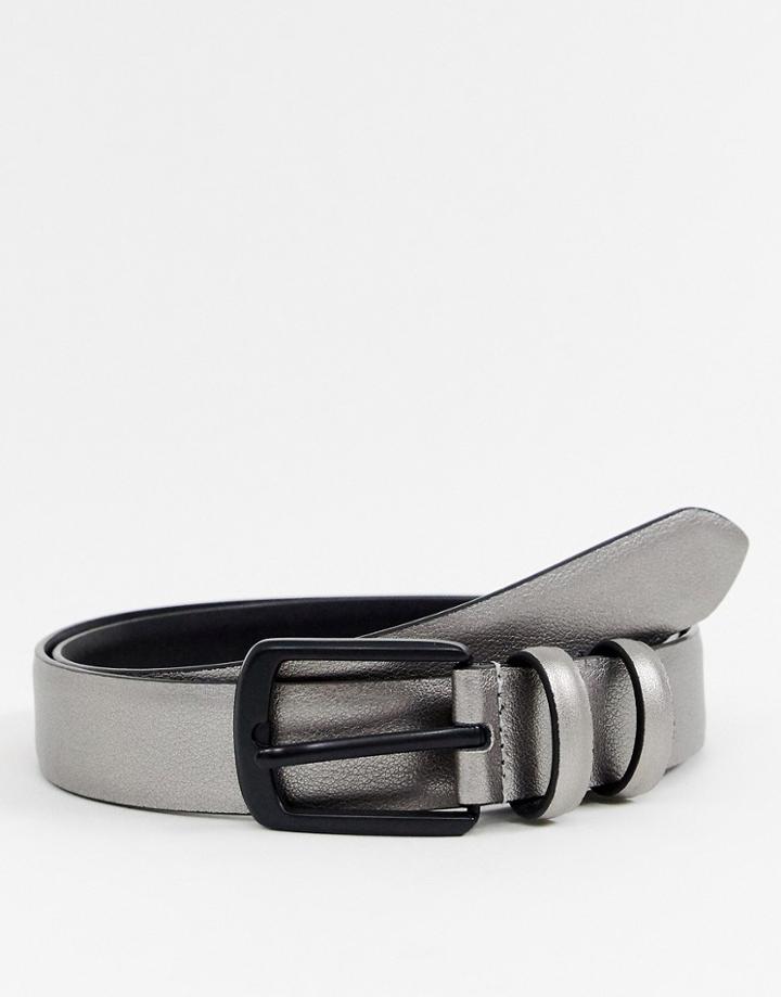 Smith & Canova Belt With Metallic Details In Silver - Multi