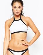 Seafolly Block Party High Neck Tank Bikini Top - White