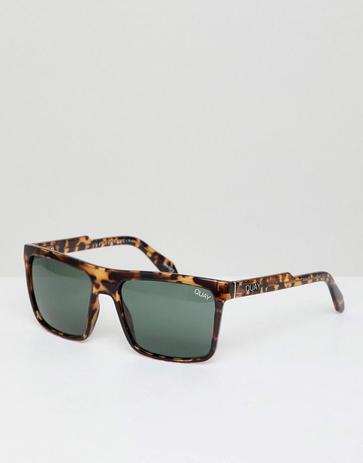 Quay Australia Let It Run Square Sunglasses In Tort - Brown