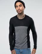 Religion Color Block Sweater - Black