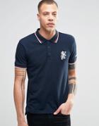 Lambretta Large Lion Logo Polo - Navy
