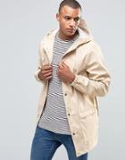 D-struct Mid Length Water-resistant Jacket With Hood - Beige