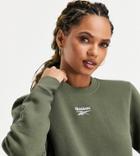 Reebok Oversized Logo Sweatshirt In Olive Green Exclusive To Asos