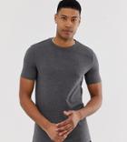 Asos Design Tall T-shirt With Crew Neck In Gray