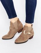 Truffle Collection Boni Strap Western Ankle Boots - Taupe