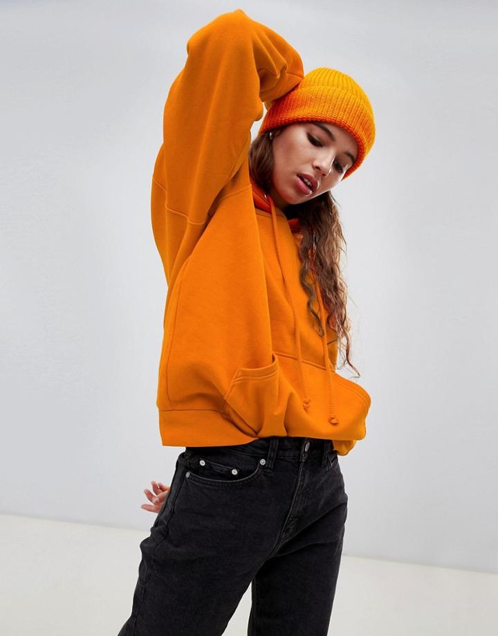 Weekday Oversized Hoodie In Burnt Orange - Orange