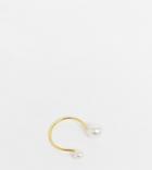 Asos Design Sterling Silver Ring With Gold Plate In Graduated Pearl Design
