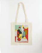Vintage Supply Abstract Tote Bag In Ecru-white