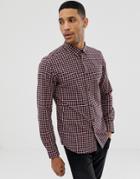 Only & Sons Slim Fit Shirt In Grid Check-red