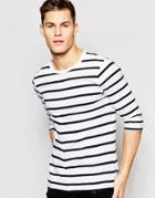 Asos 3/4 Sleeve T-shirt With Stripe
