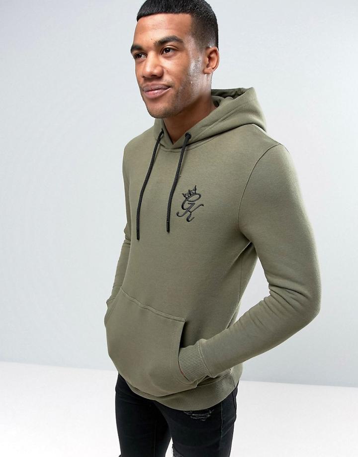 Gym King Logo Hoodie In Muscle Fit - Green