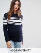 Asos Maternity Sweater With Stripe - Multi
