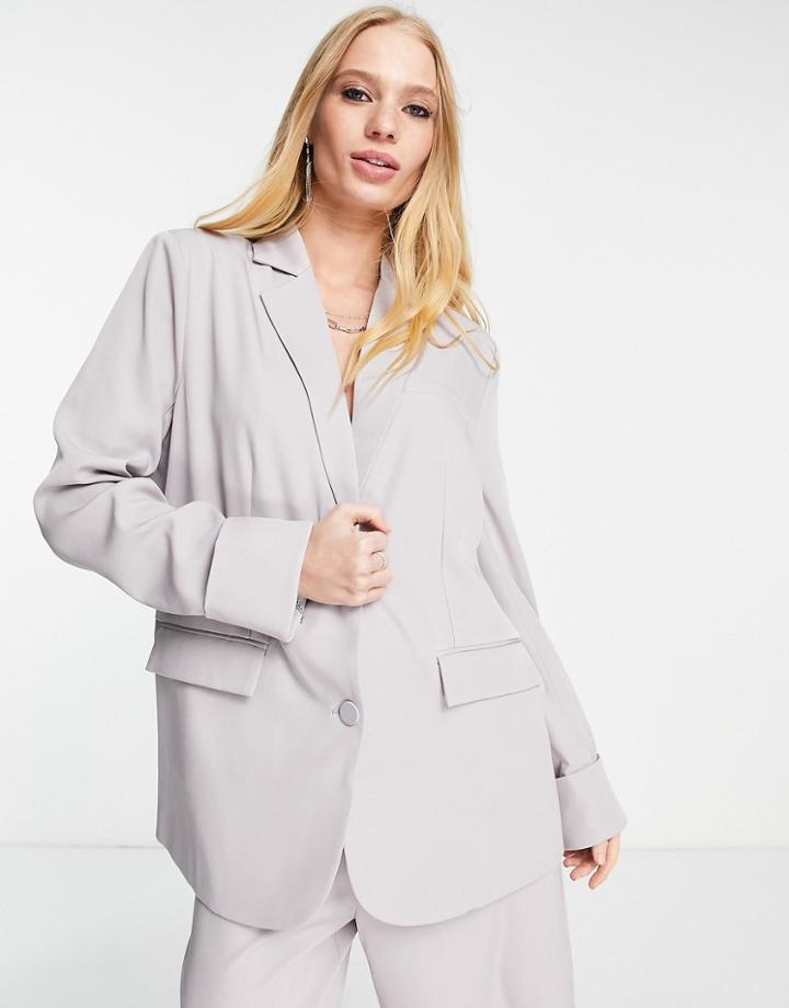 4th & Reckless Oversized Cuff Detail Blazer In Lilac - Part Of A Set-purple