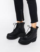 Asos Alexander Lace Up Chunky Ankle Boots - Black
