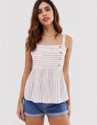 Vero Moda Stripe Button Side Top - Multi