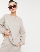 Aligne Cotton Boxy Sweatshirt In Mushroom - Beige - Part Of A Set-neutral