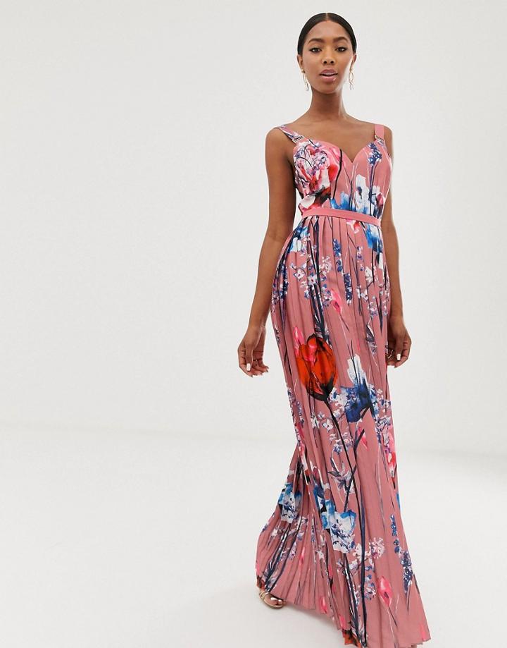 Little Mistress All Over Printed Maxi Dress In Multi - Multi