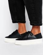 Asos Dion Flatform Lace Up Sneakers - Black