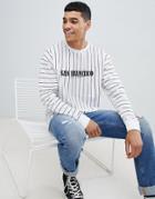 New Look Long Sleeve T-shirt With San Francisco Print In White Stripe - White