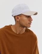 Asos Design Gray Check Baseball Cap With Contrast Peak